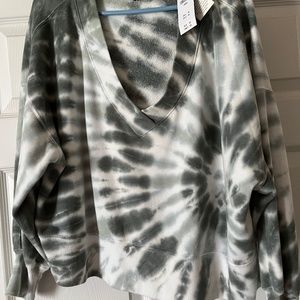 NWT Abercrombie & Fitch Tie Dye Boxy Cropped Sweatshirt